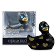 Obraz 1/5 - My Duckie Romance 2.0 - vodotesný vibrátor na klitoris - kačička so srdiečkami (čierno-zlatá)