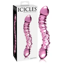 Icicles No. 55 - dvojhlavý G-bod sklenený dildo (ružový)