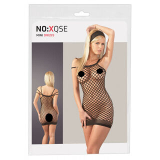 NO:XQSE - sieťované erotické minišaty - čierne