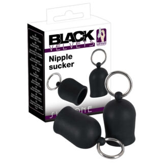 Black Velvet - prísavky na bradavky s kovovým krúžkom (čierne)