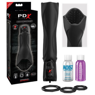 PDX Elite Roto Teazer - vibračný masturbátor (čierny)