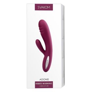 Svakom Adonis – vodotesný vibrátor s ramienkom na klitoris a funkciou ohrevu (fialový)