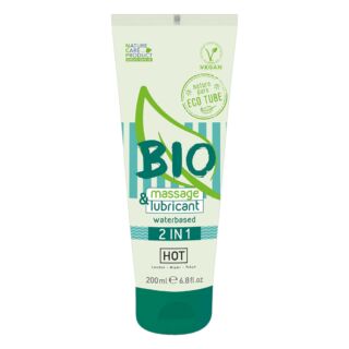 HOT Bio 2in1 - vegánsky lubrikant a masážný gél na báze vody (200ml)
