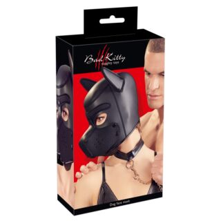 Bad Kitty -  neoprénová  psia maska pre ženy (čierna)