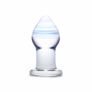 GLAS Amethyst Rain - sklenené análne dildo (transparentná fialová)
