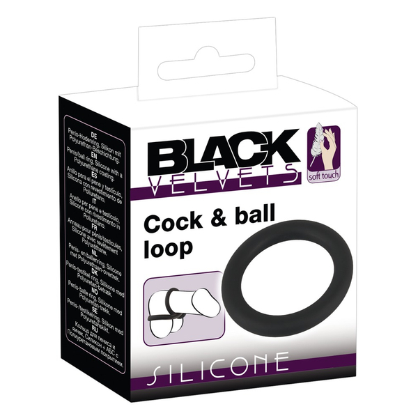 Black Velvet - silikónový krúžok na penis (čierny) - 5 cm