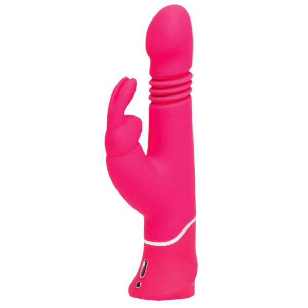 Happyrabbit Thrusting - nabíjací vibrátor s posuvom a ramienkom na klitoris (ružový)