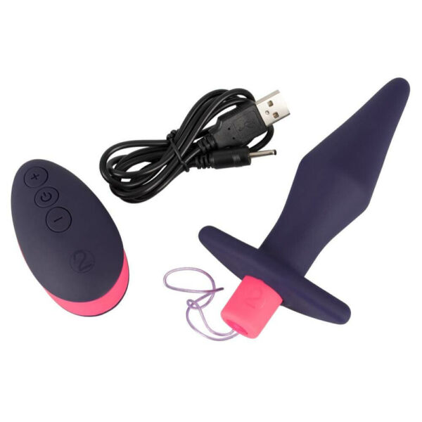 You2Toys Butt Plug - nabíjací análny kolík na diaľkové ovládanie (čierno-ružový)