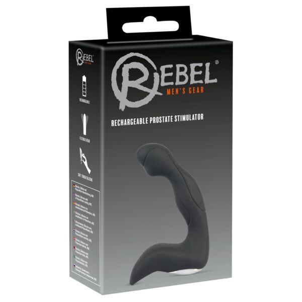 Rebel – nabíjací, vlnitý vibrátor prostaty pre začiatočníkov (čierny)