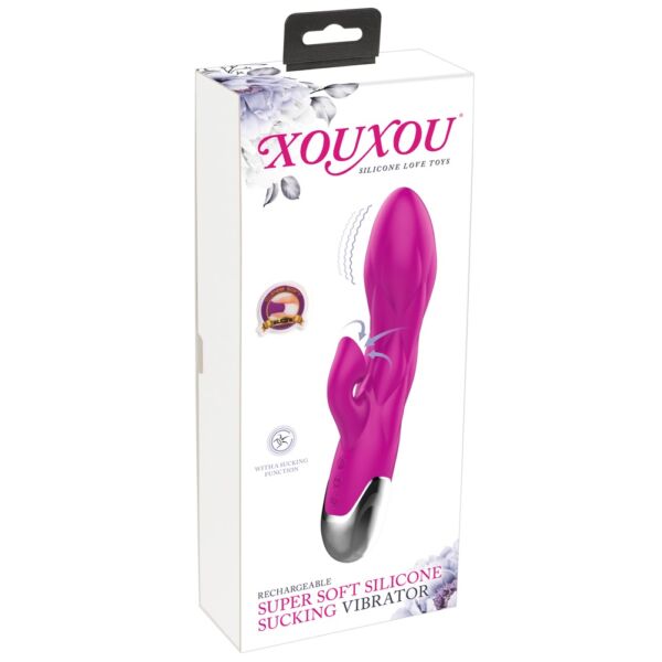 XOUXOU - nabíjateľný vibrátor na bod G so saním klitorisu (ružový)