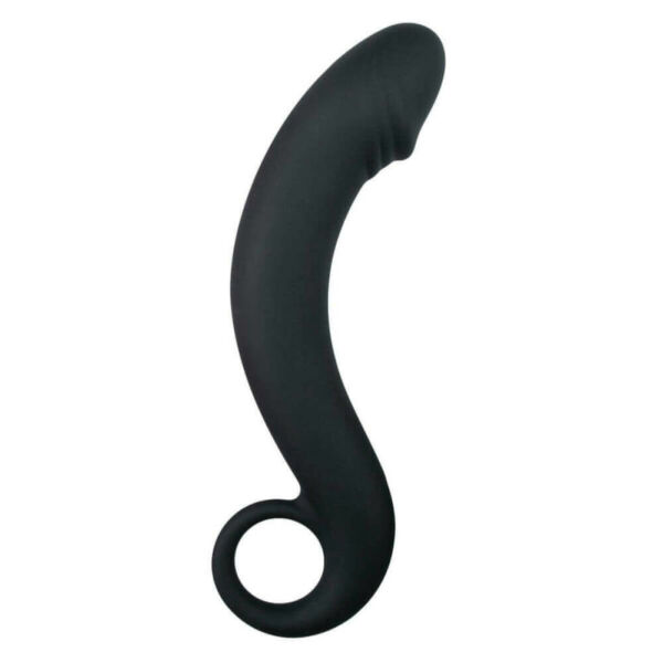 EasyToys Curved Dong - silikónové análne dildo (čierne)