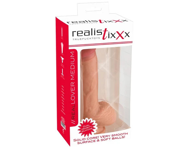 Realistixxx - prísavný realistický dildo (22cm) - prirodzený